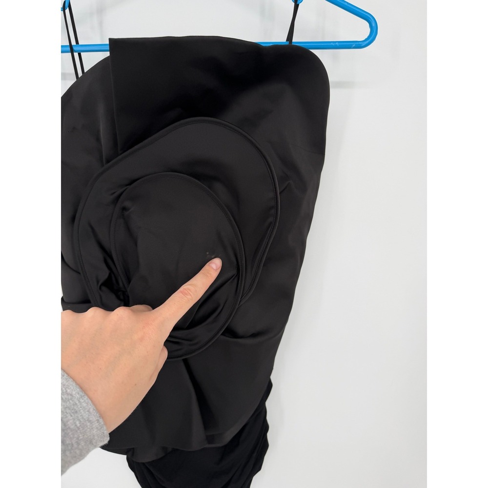 Magda Butrym x H&M Black 3D Flower Rosette Ruched Bustier Top Spaghetti Strap - Picture 8 of 8